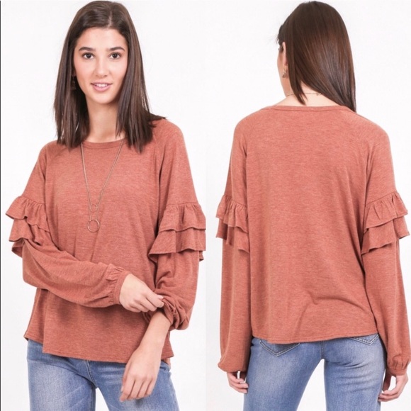 Ruffle long sleeve top - Picture 3 of 7